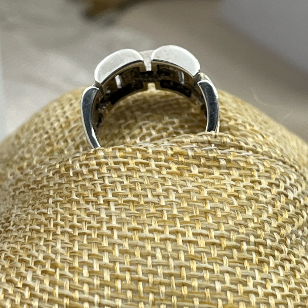 Bold Vintage 925 DQ CZ Statement Ring Size ~5.5 - Picture 6 of 15